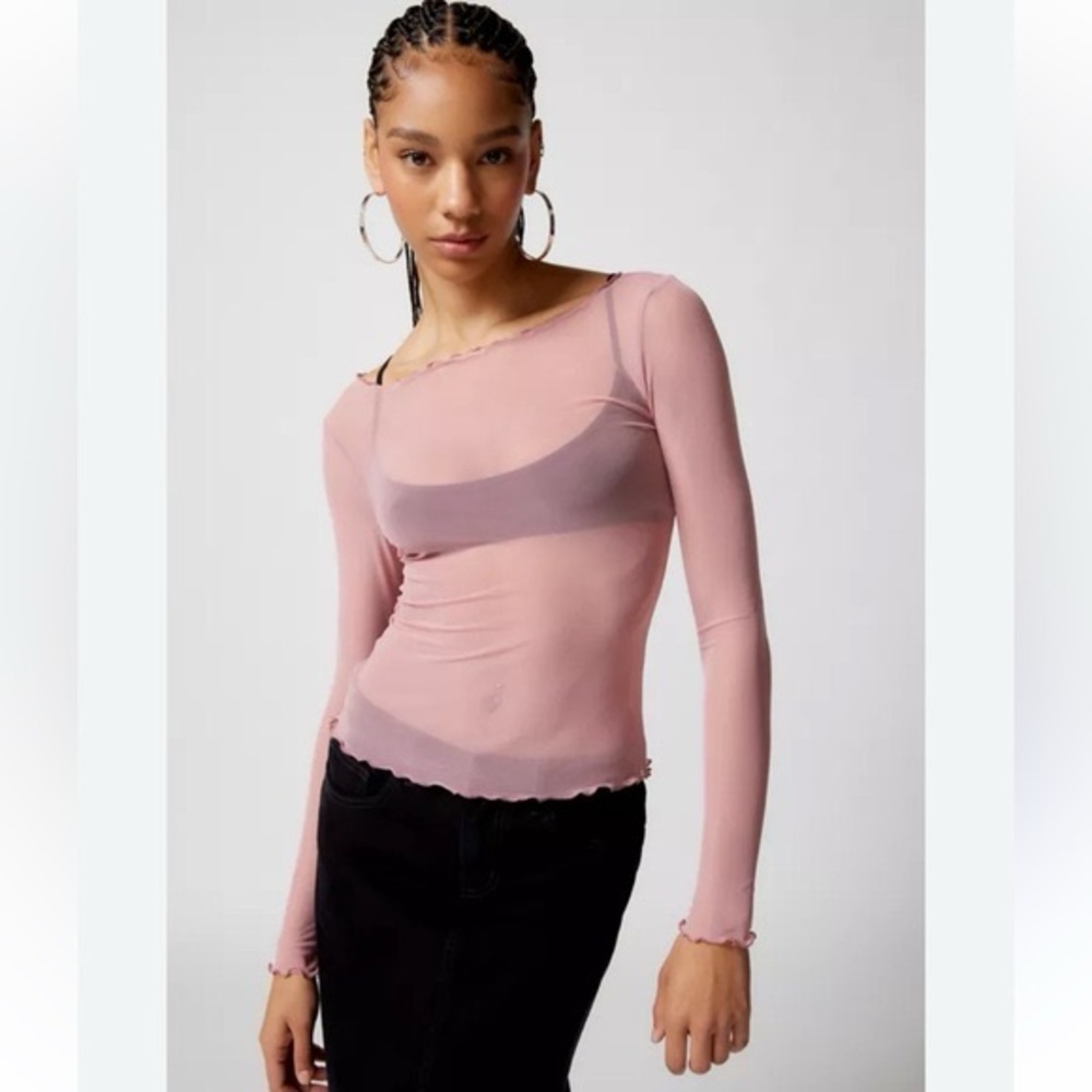 Nwot Urban Outfitters out from under sheer Long Sleeve Top